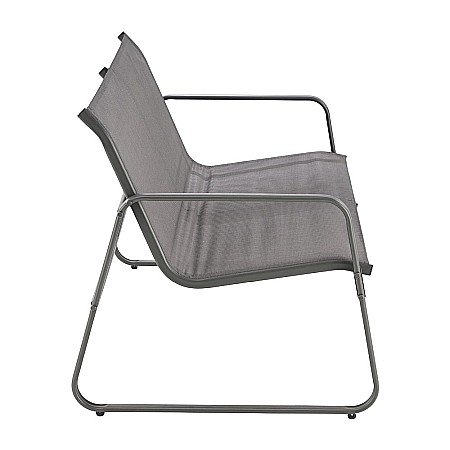 Set mobilier de gradina si terasa HM Conor, metalic, tapiterie textilena, cu canapea, fotolii si masuta cafea, 4 persoane, gri inchis [10]