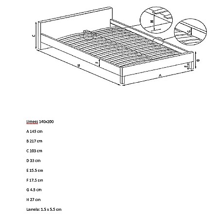 Set pat tapitat Limess, elemente lemn masiv, catifea, somiera inclusa, gri si saltea ortopedica Optima Silver Care, plasa de arcuri, reversibila, 140x200 cm [9]