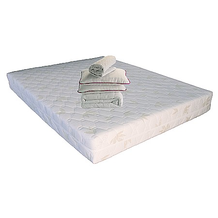 Set Saltea cu arcuri impachetate individual 7 zone de confort, Marte Pocket One 160x200x23cm, husa hipoalergenica, fermitate mediu-soft, Pachet textile Avantaj, 2 perne matlasate 50x70cm lavabile la 60°C, husa antialergica, pilota iarna, densitate 400g/m²