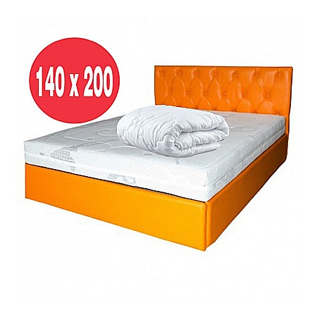 Set Saltea cu arcuri impachetate individual Neptun Memory Pocket Comfort 140x200x30cm, 7 zone de confort, spuma poliuretanica HR, memory foam 4 cm, husa detasabila hipoalergenica, fermitate mediu spre soft, Saltsib plus pilota iarna matlasata, 180x200cm [1]