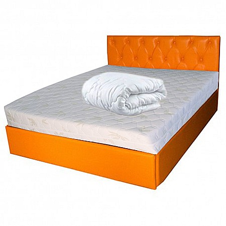 Set Saltea cu arcuri impachetate individual pe 7 zone de confort, Marte Pocket One 160x200x23cm, husa detasabila, tricot aloe vera, hipoalergenica, fermitate mediu-soft, Saltsib plus pilota microfibra vara, 180x200cm, matlasata, lavabila la 95°C [1]