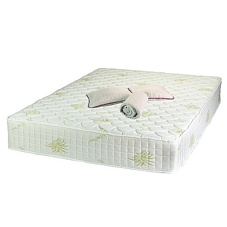 Set Saltea cu arcuri impachetate individual Pocket Spring Milano, 160x200x24cm, fermitate mediu spre soft, sistem de aerisire perimetral, Saltex plus 2 perne matlasate, umplutura poliester, 50x70cm si husa hipoalergenica, microfibra, lavabila la 95°C [0]