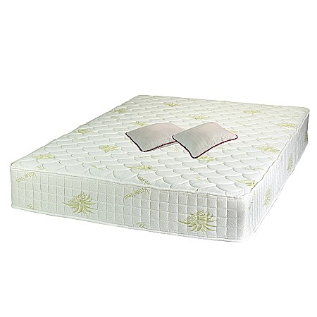 Seturi saltele - Set Saltea cu arcuri impachetate individual, Pocket Spring Milano, 180x200x24cm, fermitate mediu spre soft, sistem de aerisire perimetral, Saltex plus 2 perne matlasate microfibra 50x70cm, lavabile la 60°C