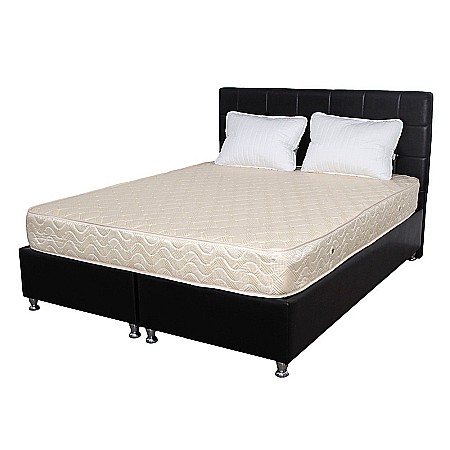 Seturi saltele - Set Saltea cu arcuri, Super Ortopedica Sofia, 140x190x20cm, fermitate medie, plasa arcuri tip Bonell, reversibila, sistem aerisire cu butoni, Saltex plus 2 perne matlasate microfibra 50x70cm, lavabile la 60°C
