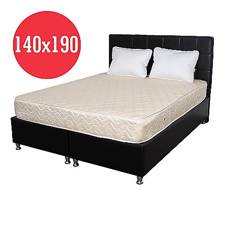 Set Saltea cu arcuri, Super Ortopedica Sofia, 140x190x20cm, fermitate medie, plasa arcuri tip Bonell, reversibila, sistem aerisire cu butoni, Saltex plus 2 perne matlasate microfibra 50x70cm, lavabile la 60°C [1]