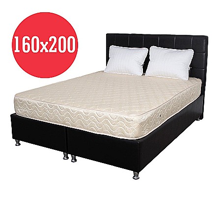 Set Saltea cu arcuri, Super Ortopedica Sofia, 160x200x20cm, fermitate medie, plasa arcuri tip Bonell, reversibila, sistem aerisire cu butoni, Saltex plus 2 perne matlasate microfibra 50x70cm, lavabile la 60°C [1]