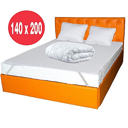 Set Saltea cu spuma, Hydra Comfort Flex 140x200x16cm, fermitate mediu spre tare, hipoalergenica, husa detasabila, Saltsib, Pachet textile Avantaj, 2 perne matlasate 50x70cm, husa microfibra, antialergenica si pilota iarna, umplutura poliester 180x200cm [1]