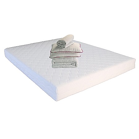 Set Saltea cu spuma Mercur Comfort Flex Plus 140x200x20cm, fermitate mediu spre tare, hipoalergenica, husa detasabila, Saltsib plus 2 perne matlasate 50x70cm lavabile la 60°C, husa microfibra, antialergica si pilota vara, densitate 200g/m², 180x200cm