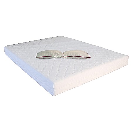 Promotii - Set Saltea cu spuma, Mercur Comfort Flex Plus 140x200x20cm, fermitate mediu spre tare, hipoalergenica, husa detasabila, Saltsib plus 2 perne matlasate 50x70cm, umplutura fibre de poliester, lavabile la 60°C