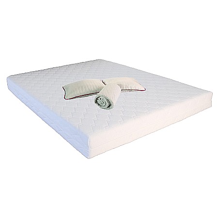 Set Saltea cu spuma, Mercur Comfort Flex Plus 160x200x20cm, fermitate mediu spre tare, hipoalergenica, husa detasabila, Saltsib plus 2 perne matlasate 50x70cm, umplutura fibre de poliester, lavabile la 60°C si husa microfibra, antialergica [0]