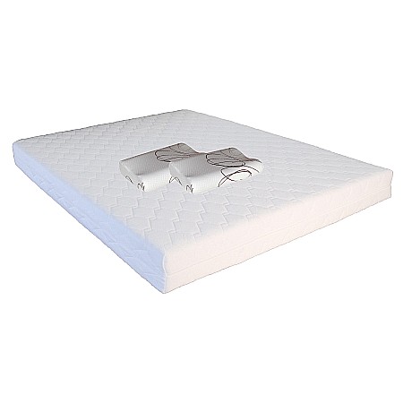 Seturi saltele - Set Saltea cu spuma, Mercur Comfort Flex Plus 160x200x20cm, fermitate mediu spre tare, hipoalergenica, husa detasabila, Saltsib plus 2 perne ortopedice memory SB 52x32 cm, husa lavabila la 40°C