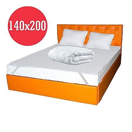 Set Saltea cu spuma, Nova Comfort Flex 140x200x20cm, fermitate tare, hipoalergenica, husa detasabila, Saltsib plus Pachet textile Avantaj cu 2 perne matlasate, 50x70cm, husa antialergenica, lavabila la 95°C si pilota iarna, microfibra 180x200cm [1]