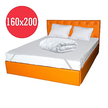 Set Saltea cu spuma, Nova Comfort Flex 160x200x20cm, fermitate tare, hipoalergenica, husa detasabila, Saltsib plus Pachet textile Avantaj cu 2 perne matlasate, 50x70cm, husa antialergenica, lavabila la 95°C si pilota iarna, microfibra 180x200cm [1]