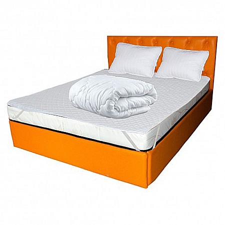 Seturi saltele - Set Saltea cu spuma, Venus Eco Memory 160x200x17cm, cu spuma poliuretanica, memory foam 2 cm, fermitate mediu spre tare, Saltsib plus 2 perne matlasate 50x70cm, husa hipoalergenica, lavabila la 95°C si pilota vara microfibra, densitate 200g/m², 180x200cm
