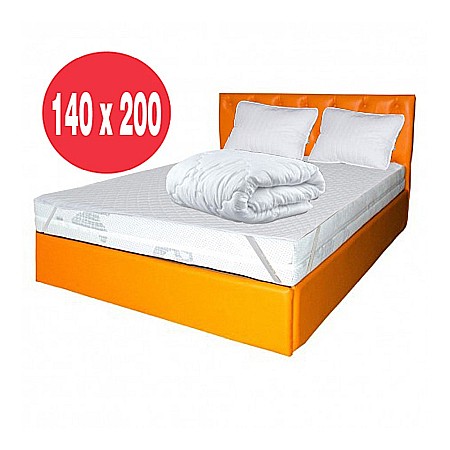 Set saltea Neptun Memory Pocket Comfort 140x200 plus 2 perne  plus Husa hipoalergenica plus Pilota microfibra iarna 180x200 [2]