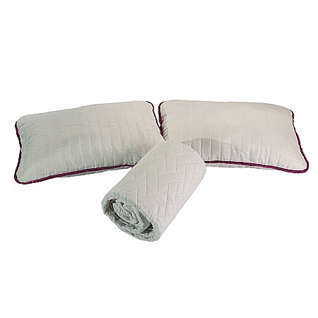 Set Saltea ortopedica, cu arcuri, Memory Super Ortopedic Azalee, 140x200x25cm, fermitate mediu spre tare, cu plasa de arcuri Bonell, memory foam 5 cm, sistem de aerisire spaceair, Salt Confort plus 2 perne matlasate 50x70cm si husa antialergenica [7]