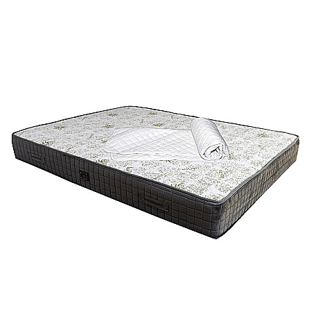 Set Saltea ortopedica, cu arcuri, Roza Super Lux Ortopedic 160x200x25cm, fermitate mediu spre tare, plasa de arcuri Bonell, fara vara-iarna, banda de aerisire spaceair, greutate maxima sustinuta 100 kg/utilizator, Salt Confort, husa matlasata antialergica [0]