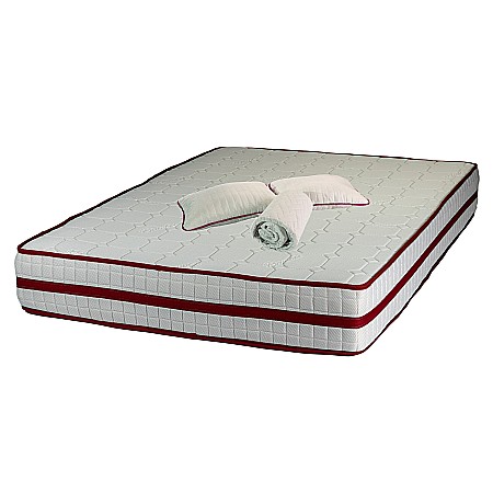Produse - Set Saltea ortopedica cu arcuri Roza Super Lux Ortopedic 140x200x25cm, fermitate mediu-tare, plasa arcuri Bonell, fara vara-iarna, aerisire spaceair, greutate maxima sustinuta 100 kg/utilizator, 2 perne matlasate, husa hipoalergenica lavabila la 95°C