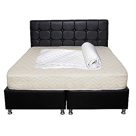 Set Saltea ortopedica cu arcuri, Super Ortopedica Sofia, 180x200x20cm, fermitate medie, cu plasa arcuri tip Bonell, fata vara-iarna, sistem aerisire cu butoni, Saltex plus husa hipoalergenica, lavabila la 95°C [0]