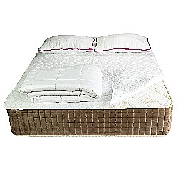 Set Saltea ortopedica cu arcuri Venetia Super Ortopedica Lux Flexa 160x200x30cm, fermitate tare, plasa arcuri Bonell, reversibila, aerisire perimetrala, Pachet textile Avantaj, 2 perne matlasate, 50x70cm, husa hipoalergenica, pilota iarna lavabila la 95°C [1]