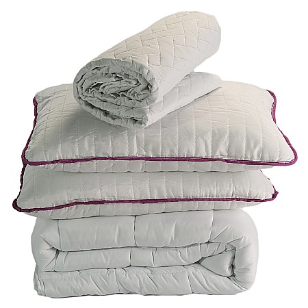 Set Saltea ortopedica cu arcuri Venetia Super Ortopedica Lux Flexa 180x200x30cm, fermitate tare, plasa arcuri Bonell, reversibila, aerisire perimetrala, Pachet textile Avantaj, 2 perne matlasate, 50x70cm, husa hipoalergenica, pilota iarna lavabila la 95°C [7]