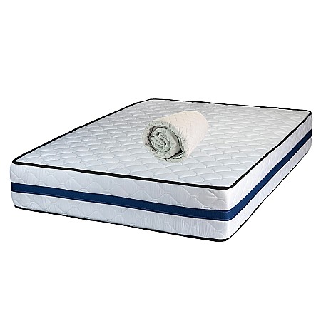 Promotii - Set Saltea ortopedica, Iris Super Lux Comfort, 140x200x26cm, fermitate tare, cu plasa de arcuri tip Bonell, sistem de aerisire banda Spaceair, Saltsib plus husa hipoalergenica, microfibra, lavabila la 95°C