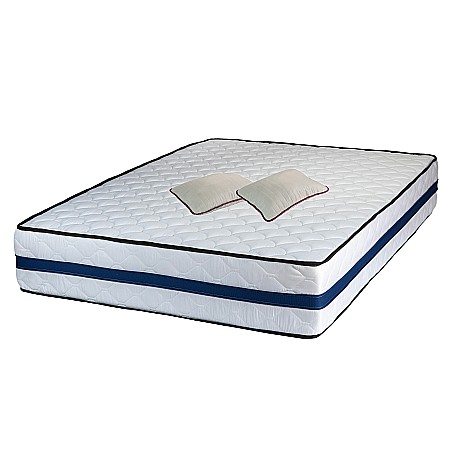 Promotii - Set Saltea ortopedica, Iris Super Lux Comfort, 160x190x26cm, fermitate tare, cu plasa de arcuri tip Bonell, sistem de aerisire banda Spaceair, Saltsib plus 2 perne matlasate microfibra 50x70cm, lavabile la  60°C