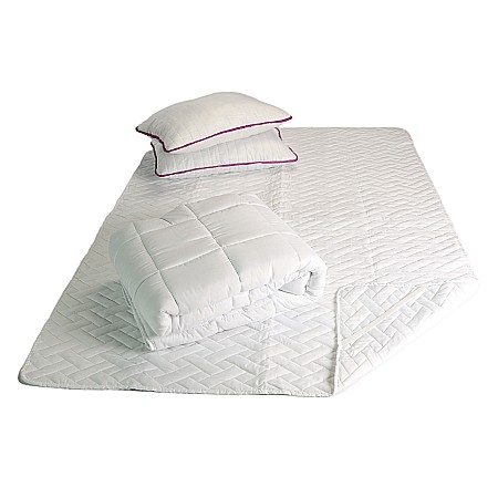 Set Saltea ortopedica Iris Super Lux Comfort 160x200x26cm, fermitate tare, cu plasa de arcuri tip Bonell, sistem aerisire banda Spaceair, Saltsib plus 2 perne 50x70cm, husa hipoalergenica lavabila la 95°C si pilota matlasata iarna antialergica, 180x200cm [8]