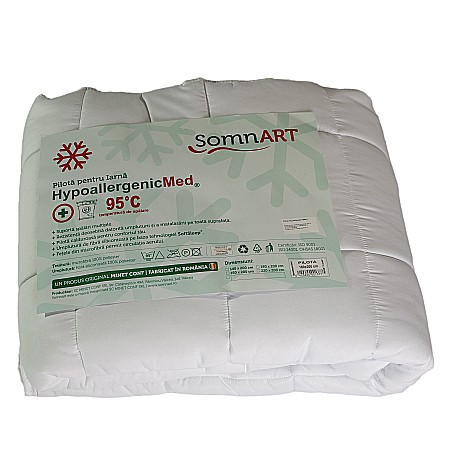 Set Saltea ortopedica, Memory Foam Crin, 140x200x25cm, fermitate tare, cu spuma poliuretanica, memory foam 5 cm, sistem de aerisire perimetral, Salt Confort plus pilota iarna, microfibra, umplutura poliester 180x200cm [7]