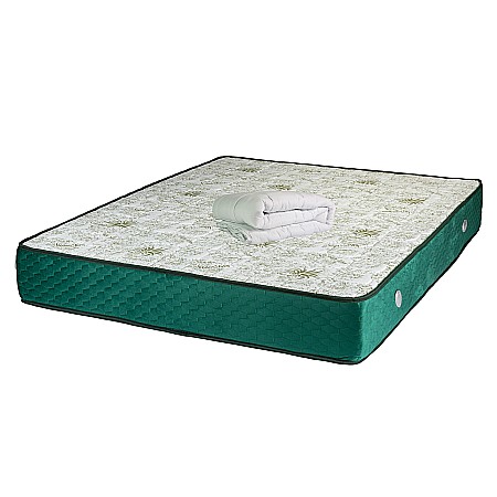 Set Saltea ortopedica, Memory Foam Crin, 160x200x25cm, fermitate tare, cu spuma poliuretanica, memory foam 5 cm, sistem de aerisire perimetral, Salt Confort, 2 perne matlasate, umplutura poliester, 50x70cm, husa antialergenica si pilota iarna, 180x200cm [1]