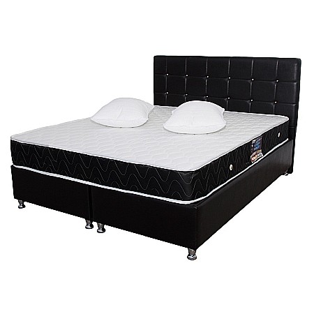 Set Saltea ortopedica, Praga 140x190x22 cm, cu plasa de arcuri tip Bonell, box spring system, fermitate medie, sistem de aerisire perimetral, Saltsib plus 2 perne matlasate microfibra 50x70cm, lavabile la 60°C [4]