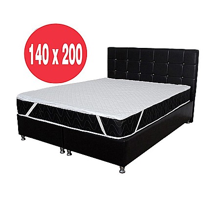 Set Saltea ortopedica, Praga 140x200x22 cm, cu plasa de arcuri tip Bonell, box spring system, fermitate medie, sistem de aerisire perimetral, Saltsib plus husa hipoalergenica, microfibra, lavabila la 95°C [3]