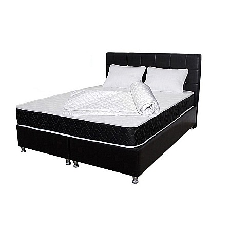 Set Saltea ortopedica, Praga 140x200x22 cm, plasa de arcuri tip Bonell, box spring system, fermitate medie, sistem de aerisire perimetral, Saltsib plus 2 perne matlasate, 50x70cm si husa hipoalergenica, microfibra, lavabila la 95°C [2]