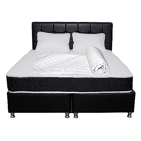 Set Saltea ortopedica, Praga 140x200x22 cm, plasa de arcuri tip Bonell, box spring system, fermitate medie, sistem de aerisire perimetral, Saltsib plus 2 perne matlasate, 50x70cm si husa hipoalergenica, microfibra, lavabila la 95°C [7]