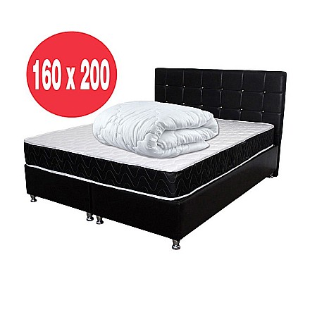 Set Saltea ortopedica, Praga 160x200x22 cm, cu plasa de arcuri tip Bonell, box spring system, fermitate medie, sistem de aerisire perimetral, Saltsib plus pilota vara, microfibra, 50x70cm, lavabila la 95°C [3]