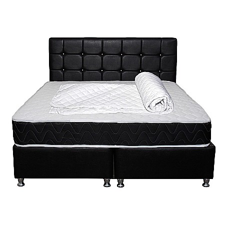 Set Saltea ortopedica, Praga 180x200x22 cm, cu plasa de arcuri tip Bonell, box spring system, fermitate medie, sistem de aerisire perimetral, Saltsib plus husa hipoalergenica, microfibra, 50x70cm, lavabila la 95°C [3]