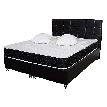 Set Saltea ortopedica, Praga 180x200x22 cm, cu plasa de arcuri tip Bonell, box spring system, fermitate medie, sistem de aerisire perimetral, Saltsib plus 2 perne matlasate microfibra 50x70cm, lavabile la 60°C [7]