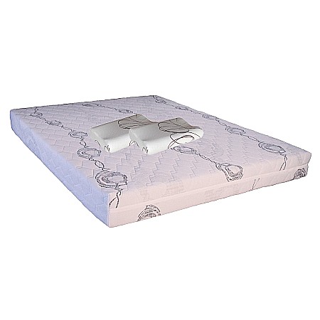 Promotii - Set Saltea ortopedica, Saturn Memory Plus Comfort 180x200x20cm, cu spuma poliuretanica HR, memory foam 4 cm, husa detasabila tricot, hipoalergenica, fermitate mediu spre tare, Saltsib plus 2 perne ortopedice memory SB 52x32 cm, husa lavabila la 40°C