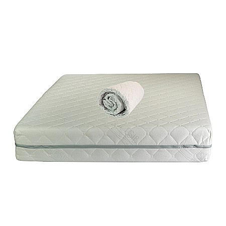 Promotii - Set Saltea ortopedica, Terra Standard Spring Comfort 160x200x26cm, cu plasa de arcuri Bonell, husa detasabila tricot, hipoalergenica, fermitate mediu spre tare, Saltsib plus husa microfibra, matlasata ultrasonic, cu elastic la colturi