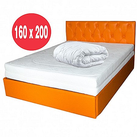 Set Saltea ortopedica, Ulise Standard Spring Comfort 160x200x30cm, cu plasa de arcuri Bonell, husa detasabila tricot, hipoalergenica, fermitate tare, Saltsib plus pilota iarna, microfibra, lavabila la 95°C, 180x200cm [1]