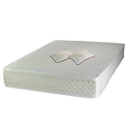 Set Saltea ortopedica, Uranus Standard Spring Comfort 140x200x26cm, plasa de arcuri Bonell, fermitate mediu spre tare, Saltsib plus 2 perne matlasate, umplutura siliconizata hipoalergenica, 50x70cm