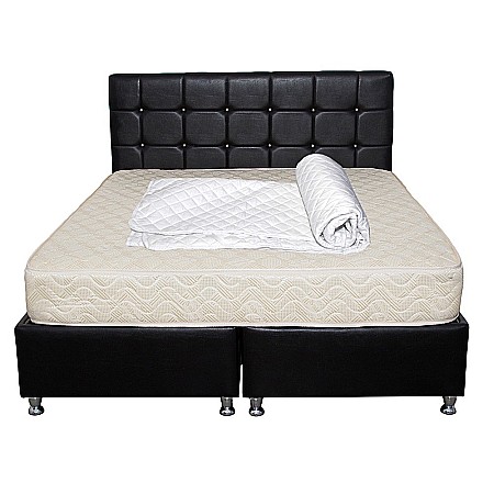 Set Saltea SuperOrtopedica Sofia, 160x200x20cm, fermitate medie, cu plasa arcuri tip bonell, reversibila, sistem aerisire cu butoni, Saltex plus husa hipoalergenica, microfibra, lavabila la 95°C [2]