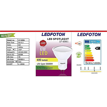 Spot LED 6W 220V GU 5.3 Lumina rece DLF 6061 [1]