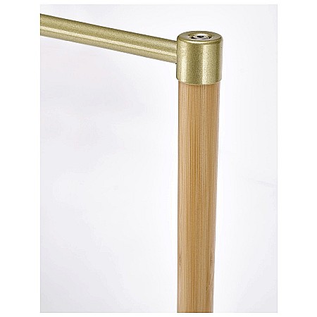 Stender pentru umerase cu spatiu depozitare HM WU31, lemn, metal cromat, natur [2]