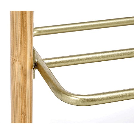 Stender pentru umerase cu spatiu depozitare HM WU31, lemn, metal cromat, natur [3]