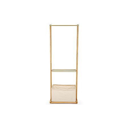 Stender pentru umerase cu spatiu depozitare HM WU31, lemn, metal cromat, natur [6]