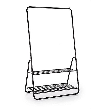 Mobilier - Stender pentru umerase cu suport dublu de pantofi HM WU29, metalic, negru