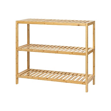 Suport pantofi KL268 cu 3 nivele, lemn masiv, capacitate 12 perechi, natur [2]