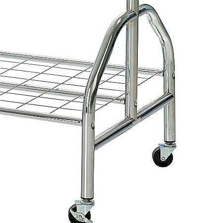 Suport pentru umerase, stender, HM WU18, cu raft dublu incaltaminte, metal cromat, cu roti [3]