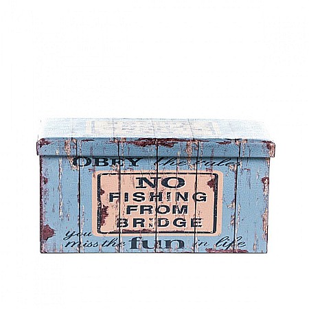 Taburete cu spatiu depozitare, Design, MDF/ Piele ecologica, 100 kg, 76.5 x 38 Old Coffer [1]